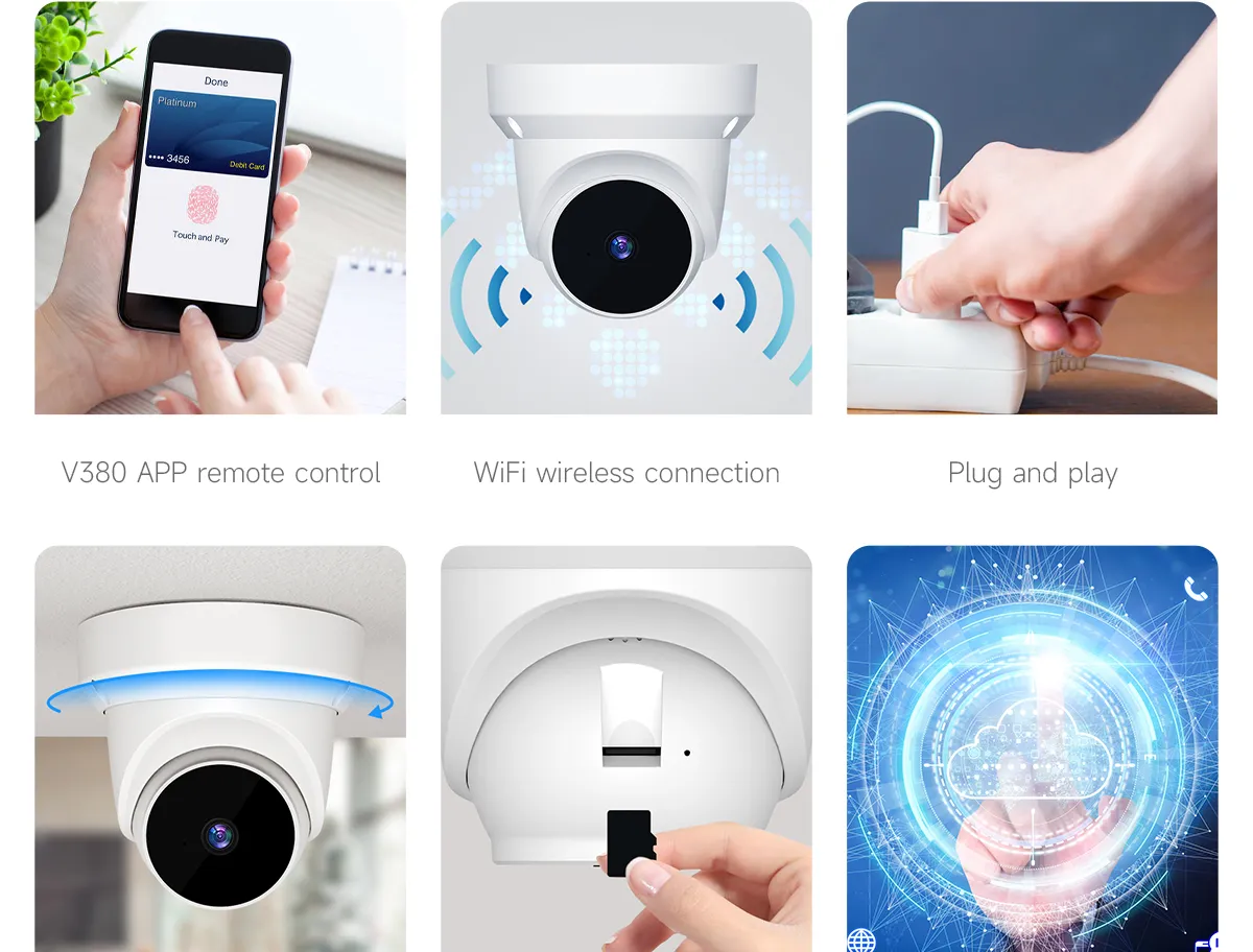 MaxGen Q1 Dome V380 PRO WIFI IP Camera 3MP 180-Degree Night Vision Two Way Voice APP Control Motion Detection Home Security Camera 1 MaxGen Q1 Dome V380 PRO WiFi IP Camera