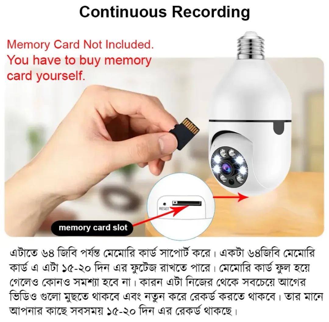 MaxGen Q16s V380 PRO BULB PTZ WIFI IP Camera