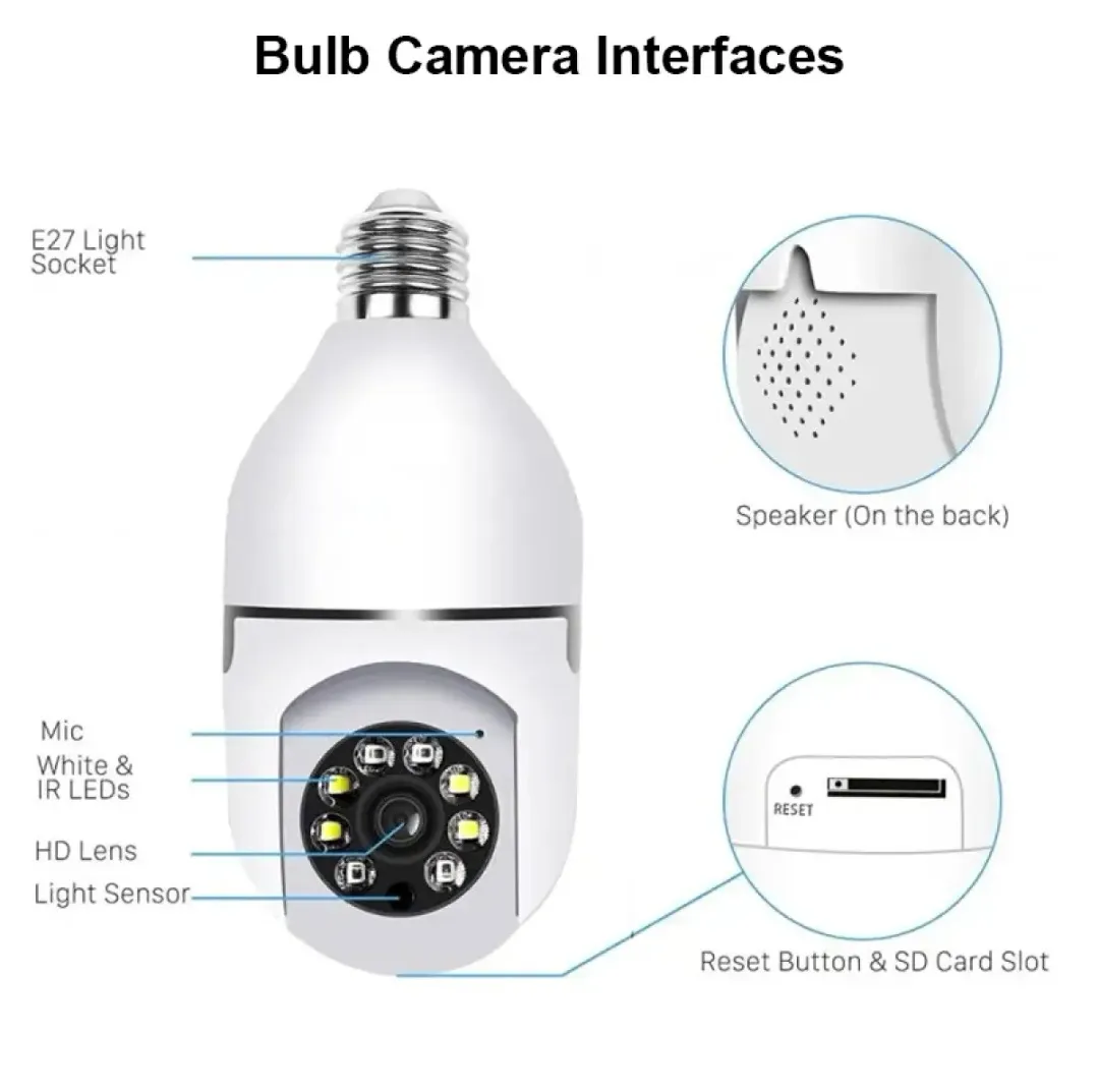 MaxGen Q16s V380 PRO BULB PTZ WIFI IP Camera