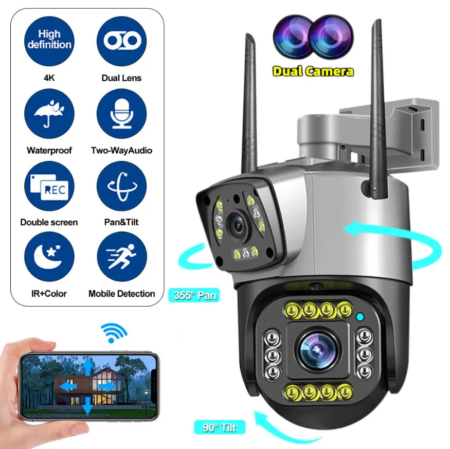 MaxGen SC02 V380 PRO Dual Lens WIFI IP Camera 4MP Outdoor Waterproof 360 Degree, Auto Tracking, Color Night Vision, Two Way Audio, Motion Detection Premium PTZ CCTV Camera 3 MaxGen SC02 V380 PRO Dual Lens WiFi IP Camera