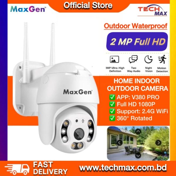 MaxGen C6S2X V380 PRO PTZ WIFI IP Camera 2MP 1080P Waterproof Outdoor Color Night Vision