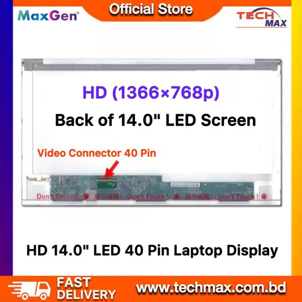Laptop Display Screen 14.0" Inch HD LED 40 Pin Laptop Display