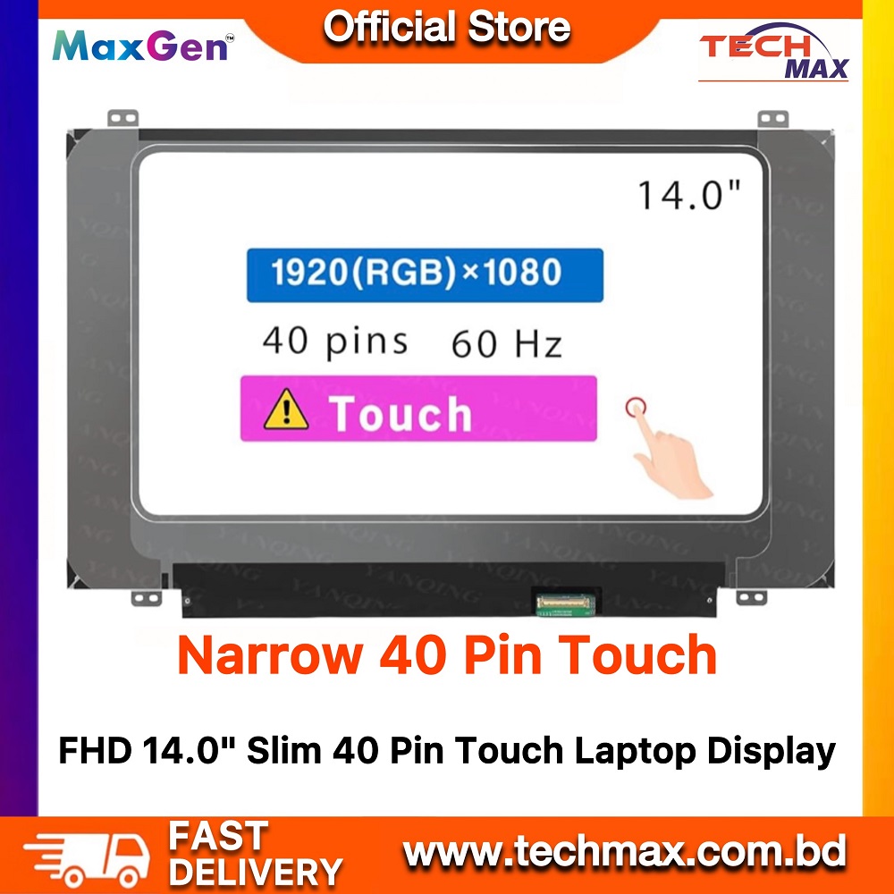 Laptop Display Screen 14.0" Inch FHD IPS Ultra Slim Narrow 40 Pin Laptop Display