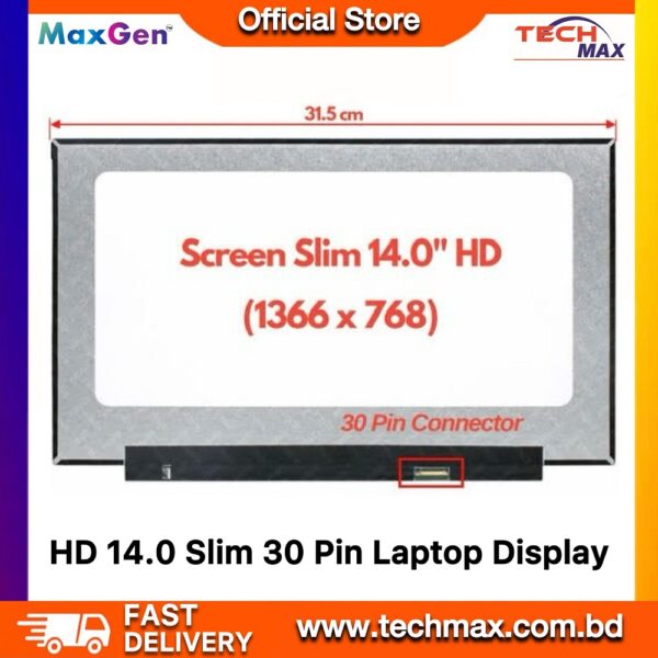 Laptop Display Screen 14.0" Inch Ultra Slim Borderless 30 Pin Laptop Screen Panel LED Display
