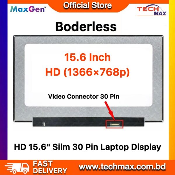 Laptop Display Screen 15.6" Inch HD Ultra Slim Borderless 30 Pin Laptop Display