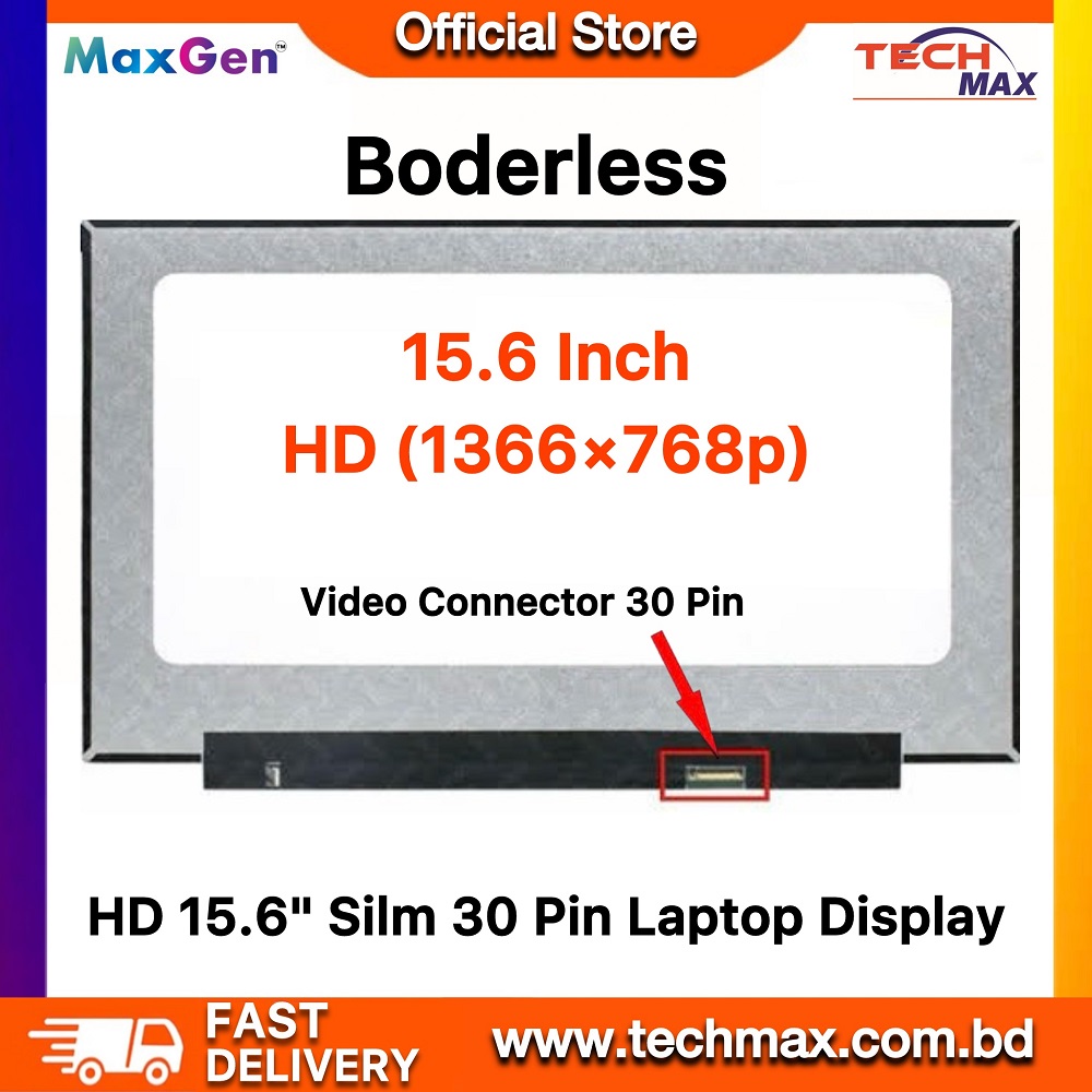 Laptop Display Screen 15.6" Inch HD Ultra Slim Borderless 30 Pin Laptop Display