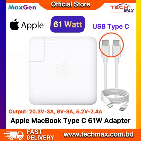 Apple MacBook 61W USB-C Power Adapter for MacBook Pro 13 inch A1706 A1708 fast charger