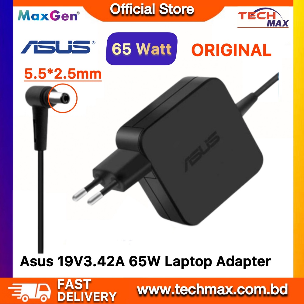 Asus Laptop Adapter For Asus K42 K52 K52F K53E X452E F552L X44H X45, X45A X450Ca Series (19V-3.42A 66W 5.5mm*2.5mm)