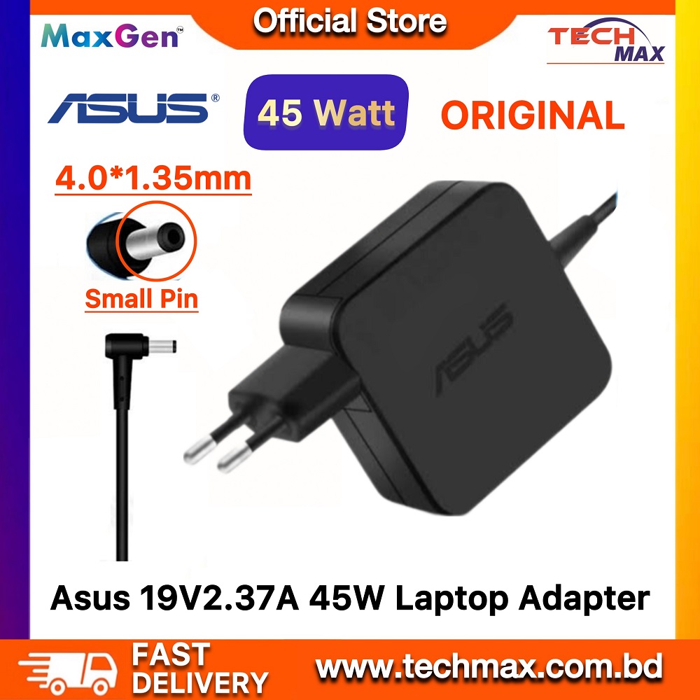 Asus Laptop Adapter For Asus S15 S530F S430 X556U X456 X441 X541 X540 X442 X542 X202 S200 Q200 UX31A UX32A UX310UA UX305CA Series (19V-2.37A 45W 4.0mm*1.35mm)