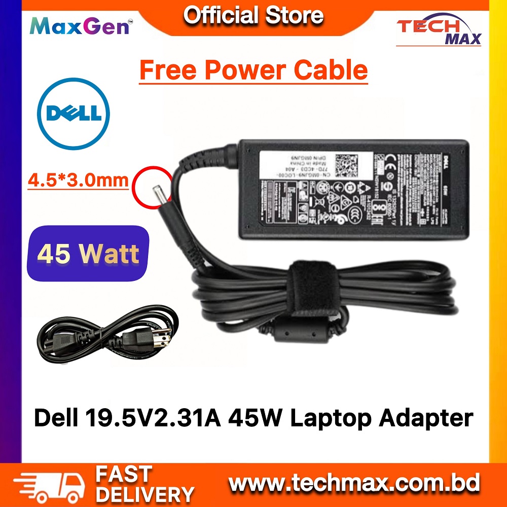 Dell Laptop Adapter For Dell Inspiron 15 3551 3552 3558 3559 5551 5552 5555 5558 5559 5565 5567 5568 5578 7558 7568 7569 7579 Inspiron 11 13 14-3000 15-3000 Series (19.5V-2.31A 45W-4.5mm*3.0mm)