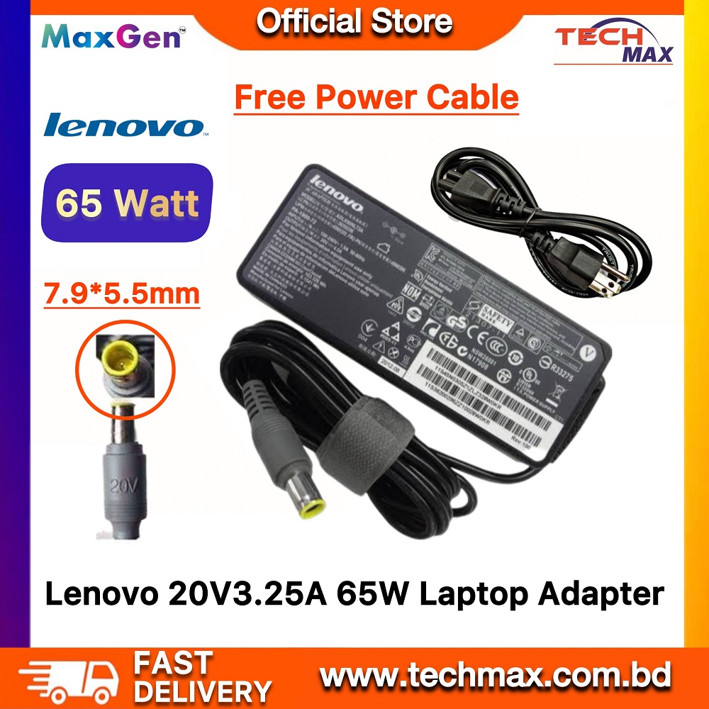 Lenovo Laptop Adapter For Lenovo T430 T410 SL410 X200 E420 E430 E520 E530 L410 L510 Series (20V-3.25A 65W 7.9*5.5mm) Lenovo Laptop Adapter For Lenovo T430 T410 SL410 X200 E420 E430 E520 E530 L410 L510 Series (20V-3.25A 65W 7.9*5.5mm)