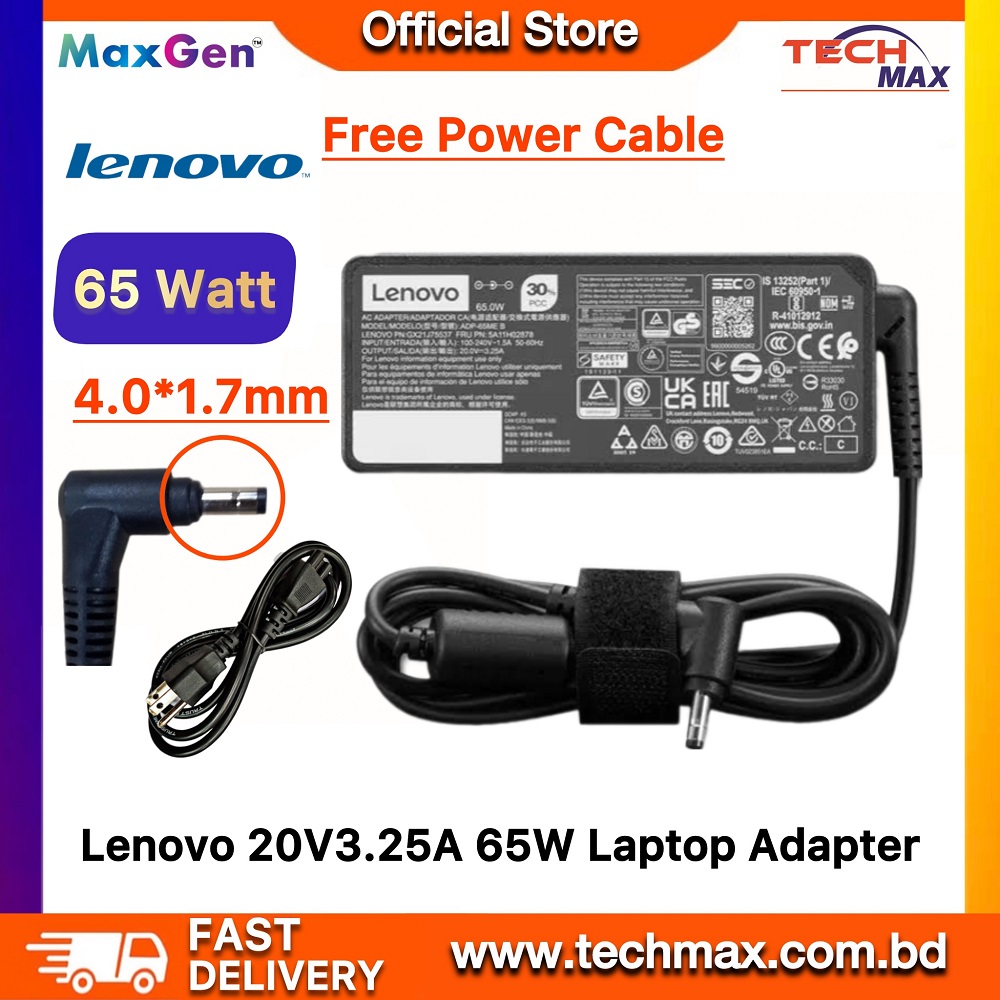 Lenovo Laptop Adapter For IdeaPad 320-15ISK, 320-14ISK 330-14, 330-15, 330-17, 510-15, 330s-14, 330s-15 Flex 6-14100S 100 110 110S 120 120S 310 320 510 510S 520 710S Series (20V-3.25A 65W 4.0mm*1.7mm) Lenovo Laptop Adapter For IdeaPad 320-15ISK, 320-14ISK 330-14, 330-15, 330-17, 510-15, 330s-14, 330s-15 Flex 6-14100S 100 110 110S 120 120S 310 320 510 510S 520 710S Series (20V-3.25A 65W 4.0mm*1.7mm)