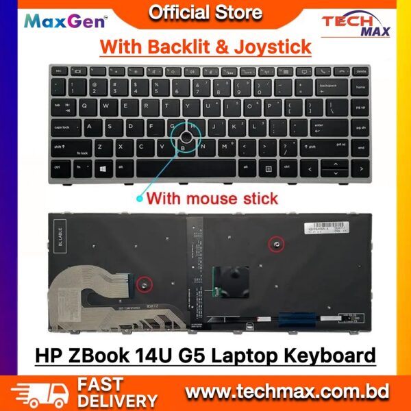 HP ZBook 14u G5 / 14U G6 Keyboard gray frame backlit pointer laptop keyboard replacement