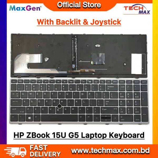 HP ZBook 15U G5 / 15U G6 Keyboard gray frame backlit pointer laptop keyboard replacement