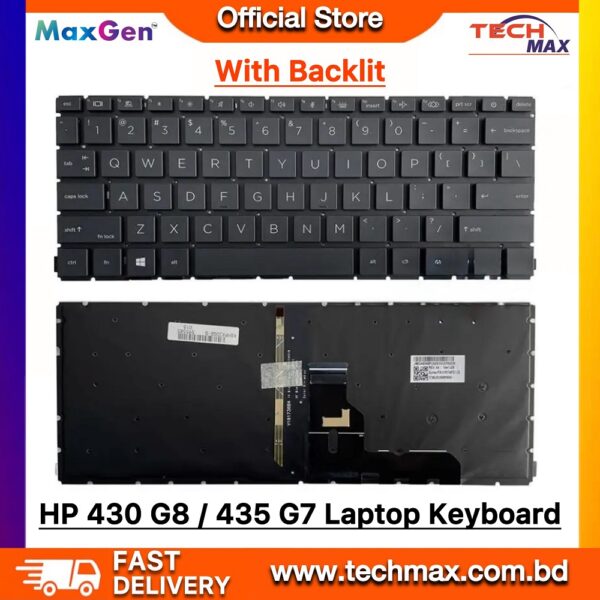 HP Laptop Keyboard For HP ProBook 430 G8 G9 630 G8 G9 ProBook X360 435 G7, 435 G8/ZHAN 66 PRO 13 G4 ZHAN 66 PRO 13 G5 Series Laptop Keyboard (With Backlit)