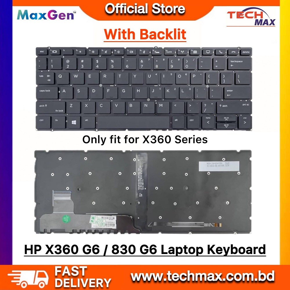 HP Laptop Keyboard For EliteBook X360 830-G6, 830-G5, 835-G6, 835-G5, 730-G6, 730-G5, 735-G6, 735-G5 series (Only fit for X360 Series Laptop Keyboard (With Backlit) 1 HP Laptop Keyboard For EliteBook X360 830-G6, 830-G5, 835-G6, 835-G5, 730-G6, 730-G5, 735-G6, 735-G5 series (Only fit for X360 Series Laptop Keyboard