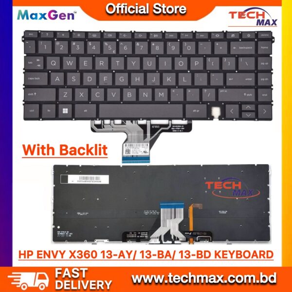 HP Envy X360 13-BA 13-BD 13-AY 13M-BD 15-ES 15T-ES 15M-ES 15-EP 15M-EU HP X360 14-EA HP ENVY X360 13Z-AY 13-BA 13T-ΒΑ 13-BD ΤΡΝ-C147 C145, HP ENVY X360 13-AY 13-AY0055AU ΤΡΝ-C147, HP ENVY 13m-bd0023dx 13m-bd0033dx 13m-bd1033dx Series Laptop Keyboard (With Backlit)