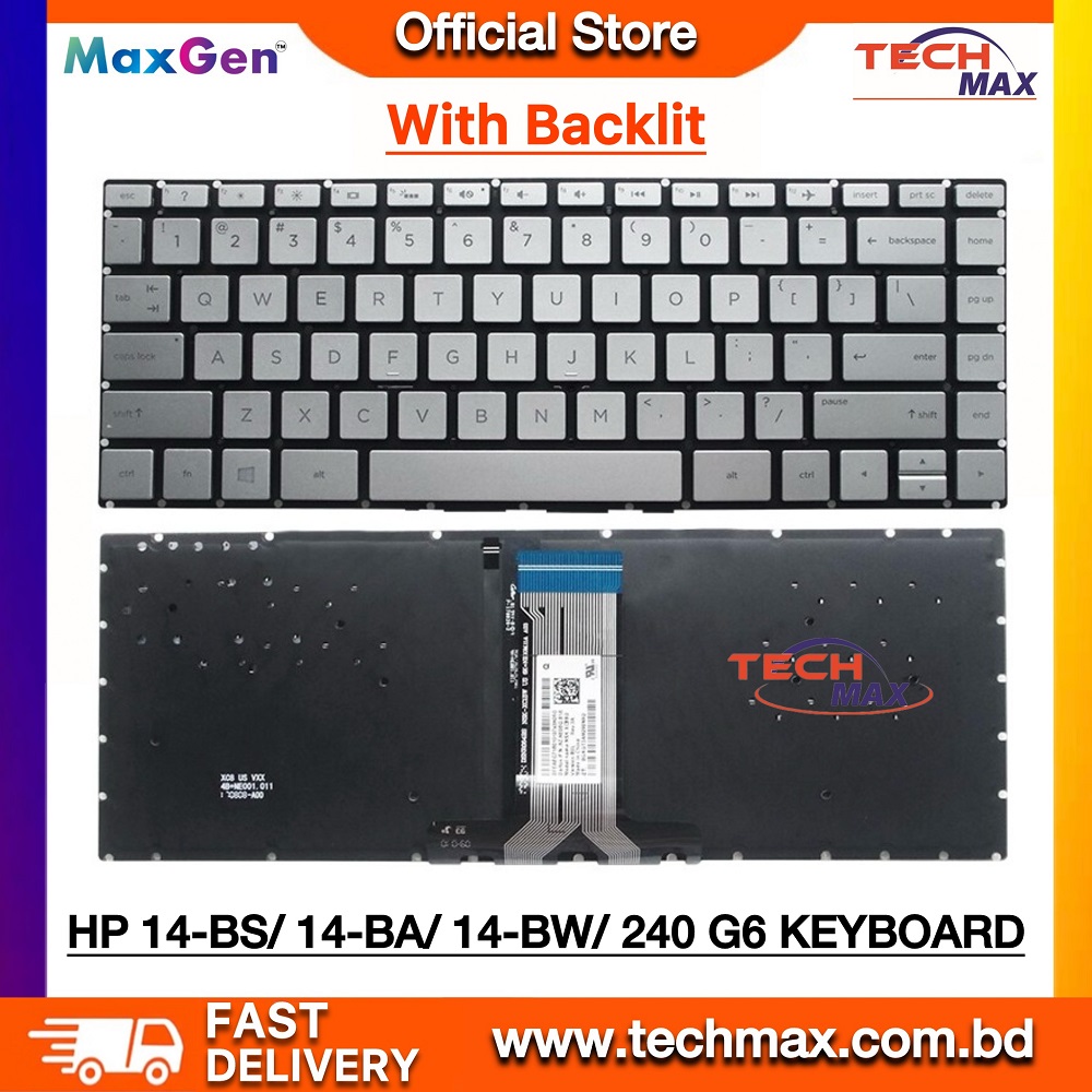 HP Pavilion 14-BS 14-BW 14-BA 14-bs042tx Pavilion x360 14-ba049tx, HP Pavilion X360 14-BA 14-BF 14-BA013DX 14T-BA 14M-BA 14-BS 14-BS057CL 14-BS 14-BS000 14-BS100 14-BS500 14-BS057CL HP 240-G6 245-G6 246-G6, HP 14s-cf1000 14s-cf2000 14-cf0013dx 14-cf0006dx ΤΡΝ-W125 ΤΡΝ-Q186 ΤΡΝ-Q189 ΤΡΝ-C131 Series Laptop Keyboard (Silver With Backlit) 1 HP Pavilion 14-BS 14-BW 14-BA 14-bs042tx Pavilion x360 14-ba049tx, HP Pavilion X360 14-BA 14-BF 14-BA013DX 14T-BA 14M-BA 14-BS 14-BS057CL 14-BS 14-BS000 14-BS100 14-BS500 14-BS057CL HP 240-G6 245-G6 246-G6, HP 14s-cf1000 14s-cf2000 14-cf0013dx 14-cf0006dx ΤΡΝ-W125 ΤΡΝ-Q186 ΤΡΝ-Q189 ΤΡΝ-C131 Series Laptop Keyboard (Silver With Backlit)