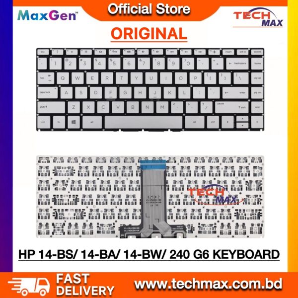 HP Pavilion 14-BS 14-BW 14-BA 14-bs042tx Pavilion x360 14-ba049tx, HP Pavilion X360 14-BA 14-BF 14-BA013DX 14T-BA 14M-BA 14-BS 14-BS057CL 14-BS 14-BS000 14-BS100 14-BS500 14-BS057CL HP 240-G6 245-G6 246-G6, HP 14s-cf1000 14s-cf2000 14-cf0013dx 14-cf0006dx ΤΡΝ-W125 ΤΡΝ-Q186 ΤΡΝ-Q189 ΤΡΝ-C131 Series Laptop Keyboard (SILVER ORIGINAL)