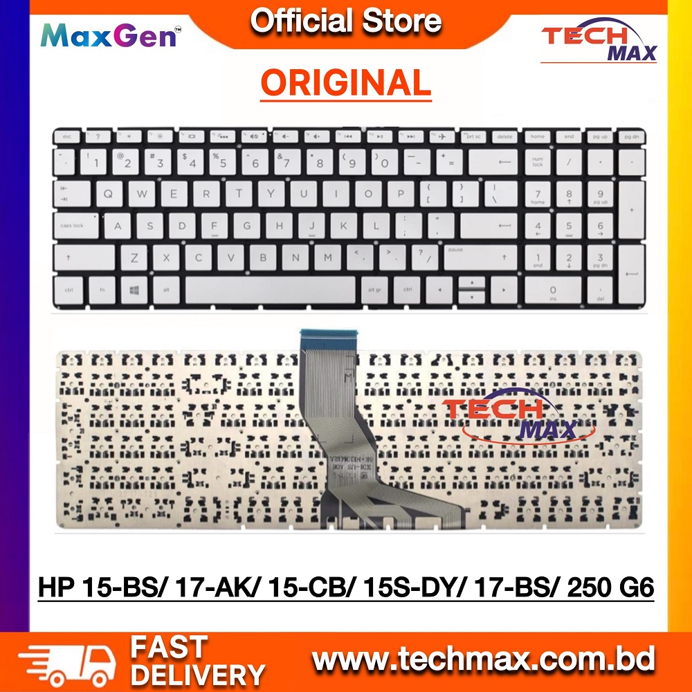 HP Pavilion 15-BS 15-BW 15T-BR 15T-BS 15Z-BW, HP 15-BS000 15-BS009CA 15-BS017CA 15-BS028CA 15-BS028CL HP 250 G6 255 G6 256 G6 Series, HP 15-CS 15-CW 15-DY 15Q-DY 15s-dy 15s-eq 15s-fq 15t-cs 15z-cw, L24752-001, P/N: 9Z.Ne1bw.101 PK132045A00 V162602ES1, TPN-C129 925008-001 PK132043A00, HP Envy x360 15m-bp 15m-bq 15m-ds, HP Envy 15m-bp012dx 15m-bp111dx 15m-bp112dx 15m-bq021dx 15m-ds0011dx 15m-ds0012dx Series Laptop Keyboard (Original Silver) 1 HP 15BS SILVER ORG 2
