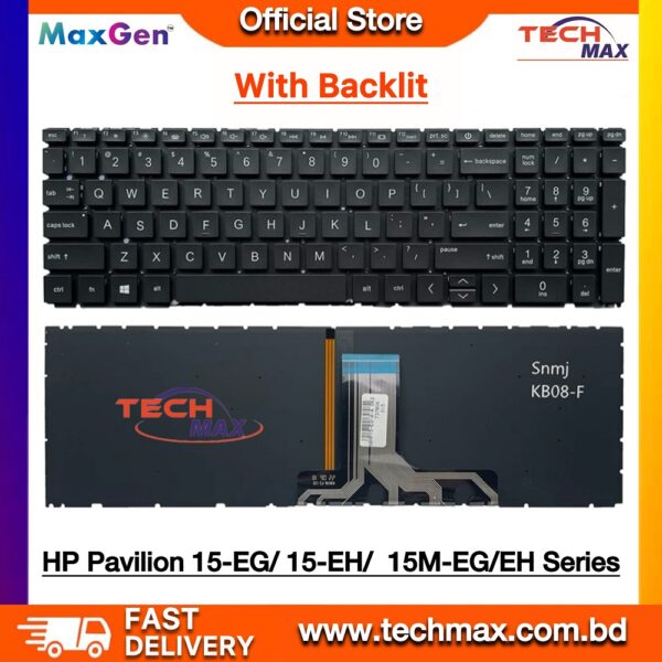 HP Pavilion 15-EG 15-EH 15-ER 15-FC 15-FD 15M-EH 16-AB 17-CN 17-CP TPN-Q246 Q245 Q286 Q287 L139 L140 W161 Pavilion 15-EG0000 15T-EG 15-EG1000 15-EG2000 15-EH 15-EH0000 15-EH1000 15-EH2000 15Z-EH Series Laptop Keyboard (With Backlit)