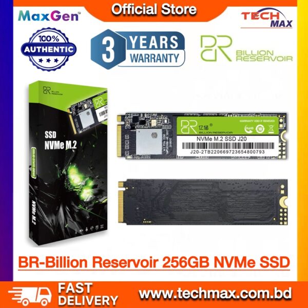BR-Billion Reservoir 256GB NVMe SSD M2 (2280) PCIe Gen 3.0 SSD For Laptop & Desktops