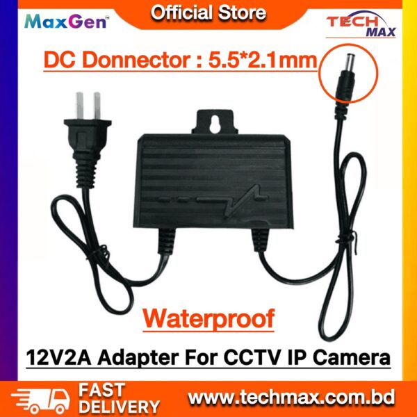 12V 2A AC/DC CCTV Power Adapter For CCTV Camera, IP Camera, Mini UPS