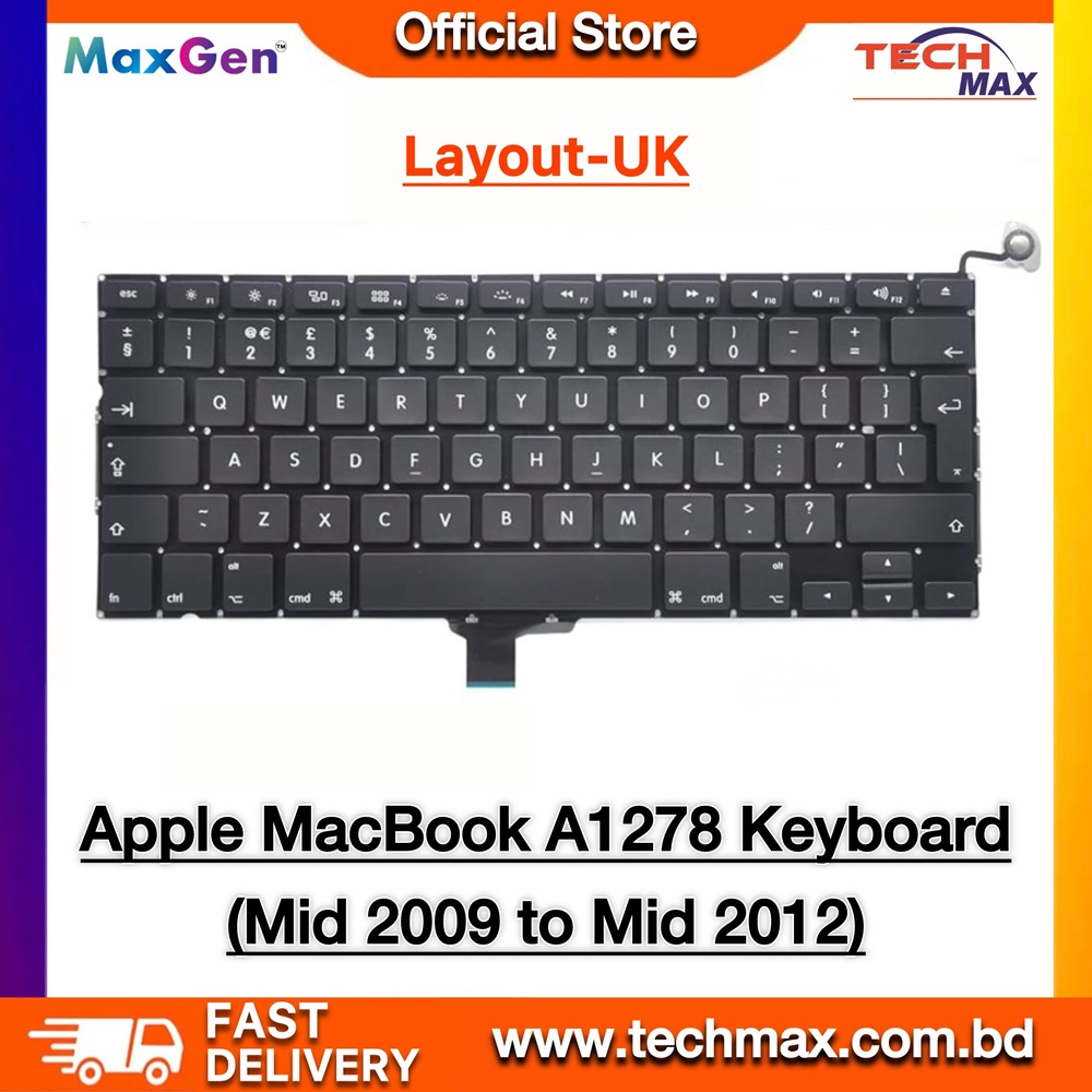 Apple MacBook Pro A1278 (MID 2009-MID 2012) (UK Layout) 13" Inch Keyboard MC700 MC724 MB990 MB991 MD101 MD102 Series MacBook keyboard 1 MacBook Pro A1278 UK Layout Keyboard Replacement 13 inch 2009 2012
