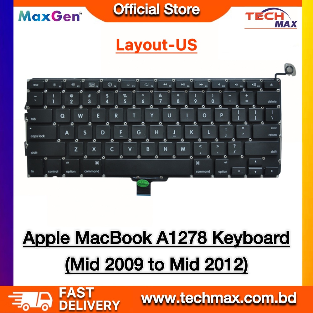 Apple MacBook Pro A1278 (MID 2009-MID 2012) (US Layout) 13" Inch Keyboard MC700 MC724 MB990 MB991 MD101 MD102 Series MacBook keyboard 1 MacBook Pro A1278 US Layout Keyboard Replacement 13 inch 2009 2012