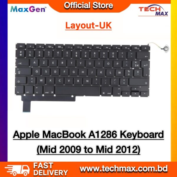 MacBook Pro A1286 UK Layout Keyboard 15 inch 2009 2012 Replacement