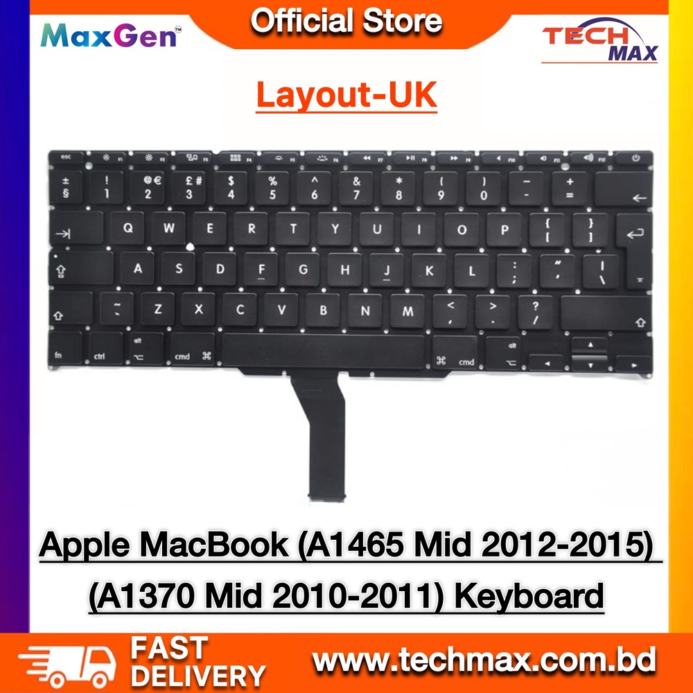 Apple MacBook AIR A1465 A1370 (UK Layout) 11.6 Inch (MID 2011-EARLY 2015) MD711 MD712 MD223 MD224 MC968 MC969 MacBook keyboard 1 MacBook Air A1465 A1370 UK Layout Keyboard 11 inch Replacement