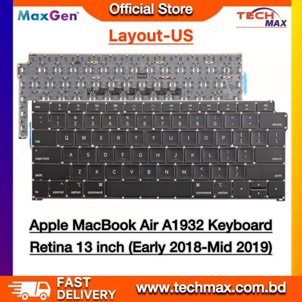 Apple MacBook Air A1932 13-inch (2018–2019) US Layout Replacement Keyboard