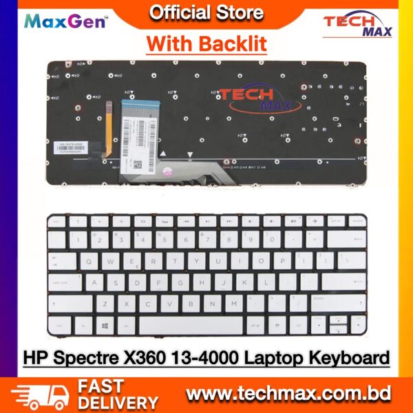 HP Spectre x360 13-4000 keyboard 806500-001 silver backlit US layout replacement