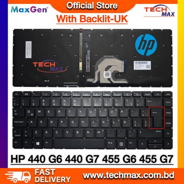HP ProBook 440 G6 G7 keyboard UK layout backlit original replacement