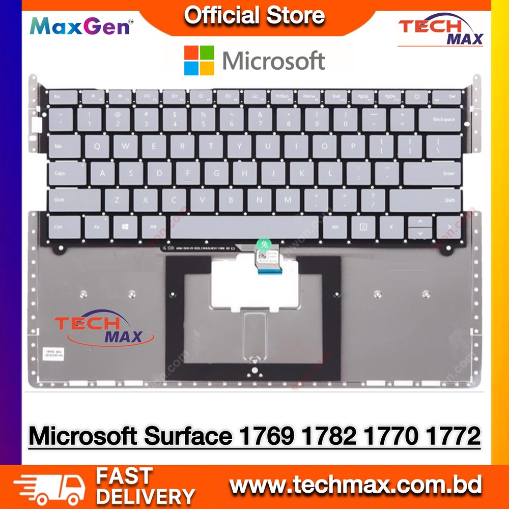 Microsoft Surface 1769 1782 US Gray Series Laptop Keyboard (Original) 1 Microsoft Surface Laptop 1769 1782 US Gray Keyboard Original Replacement