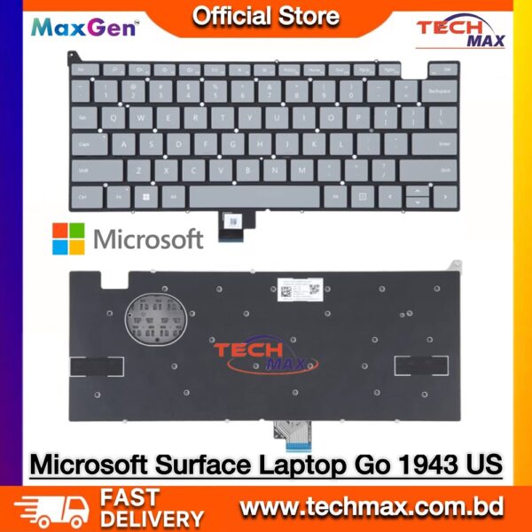 Microsoft Surface Laptop Go 1 2 3 Keyboard 2013 1943 1963 US Gray Replacement