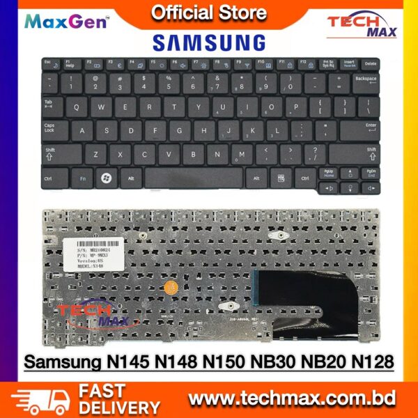 Samsung N148 N150 N145 NB30 N102 series laptop keyboard replacement black layout