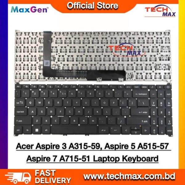 Acer Aspire A315-59 A515-57 A715-76 Laptop Keyboard US Layout Non Backlit