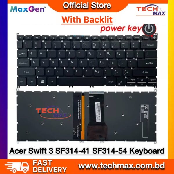 Acer Swift 3 Acer Swift 3 SF314-41 backlit keyboard NK115170B3 replacement