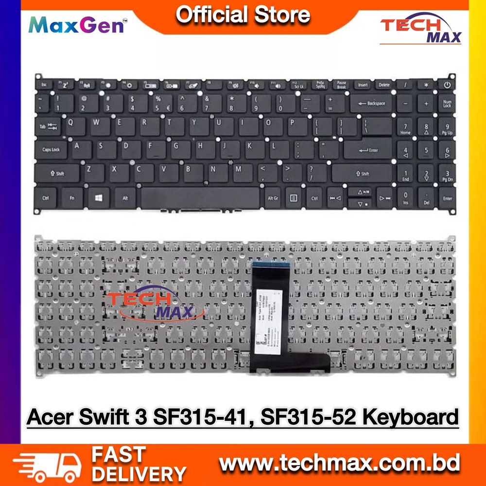 Acer Swift 3 SF315-41 SF315-41G SF315-51 SF315-51G SF315-52 SF315-52G, NKI15170F2, NSK-RL3SQ, N17P4, N17C4, N18C1 Series Laptop Keyboard 1 Acer Swift 3 SF315 keyboard NKI15170F2 replacement