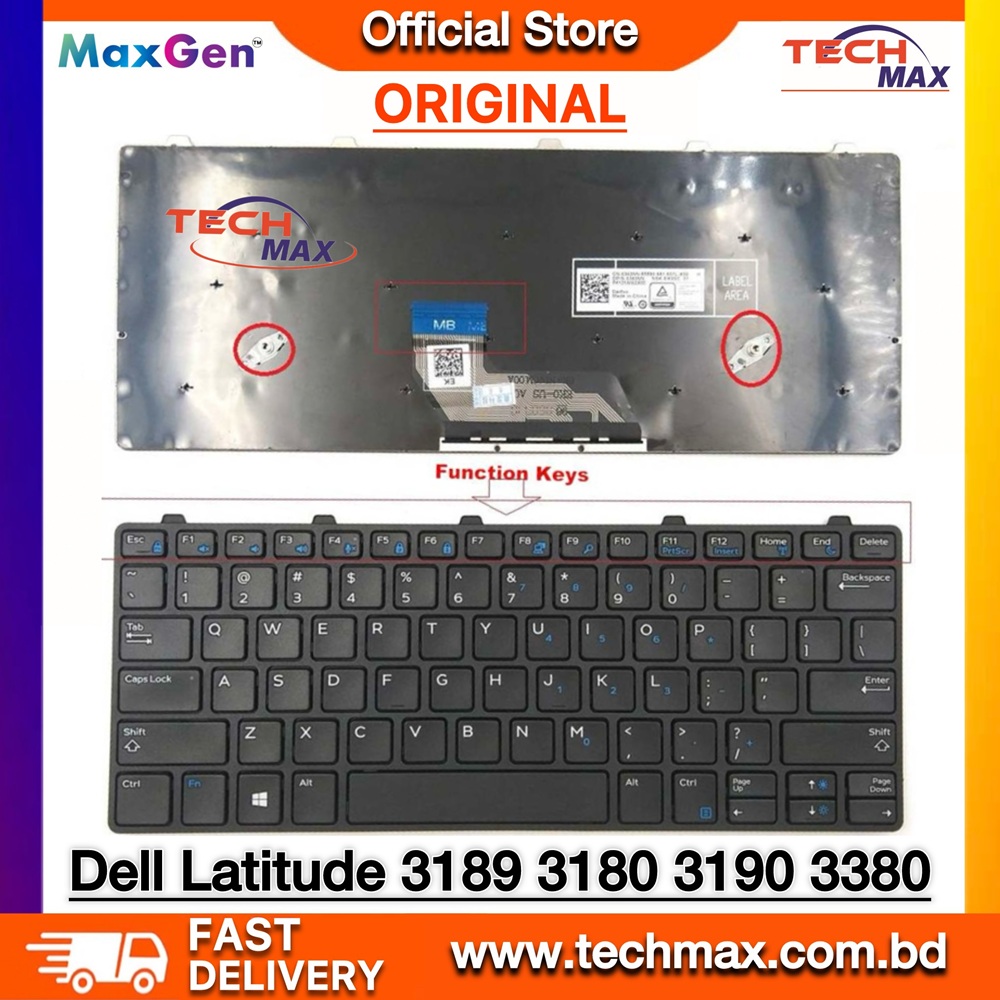 Dell Latitude 11-3180 3189 3190 2-in-1 & Latitude 13 3300 3310 3380 Series Laptop Keyboard 1 Dell Latitude 11-3180 3189 3190 3300 3310 3380 laptop keyboard replacement