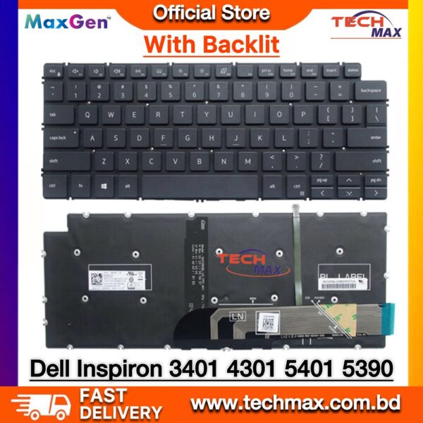 Dell Vostro 3400 3401 3402 5300 5390 5401 5490 backlit laptop keyboard replacement