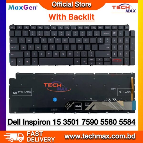 Dell Inspiron 15 3501 3502 5501 5590 7500 7590 backlit laptop keyboard replacement