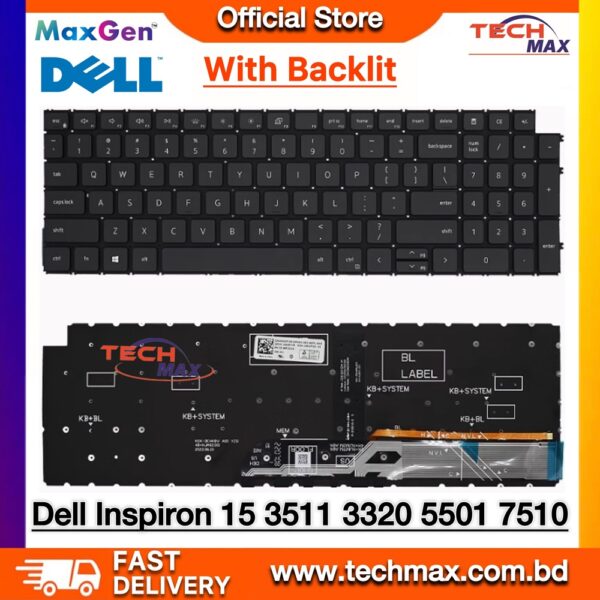 Dell Inspiron 15 3511 5510 Vostro 3510 Latitude 3520 backlit laptop keyboard replacement