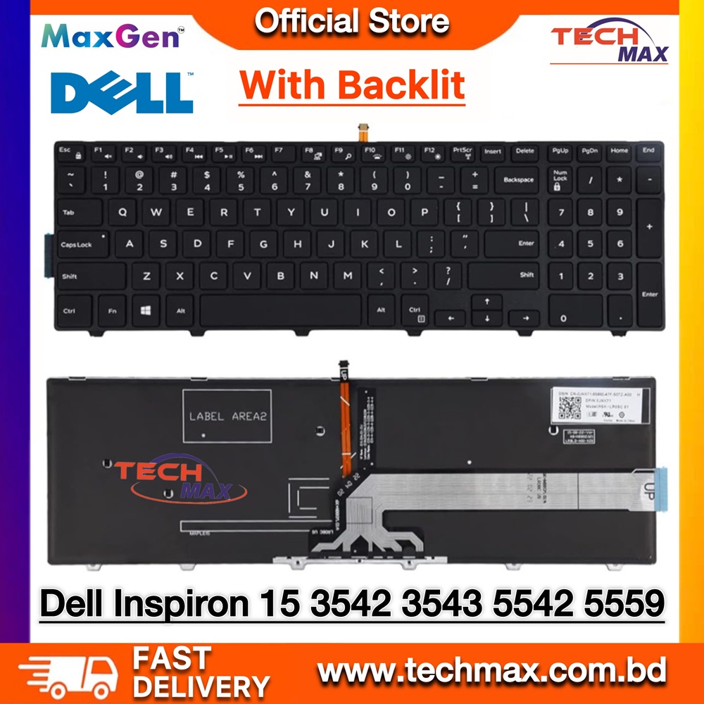 Dell Inspiron 3542 3541 3543 3551 3558 5542 5545 5547 5558 5559 Dell 15-3000 15-5000 Series PN: JYP58 Laptop Keyboard (With Backlit) 1 Dell Inspiron 3542 backlit laptop keyboard JYP58 replacement
