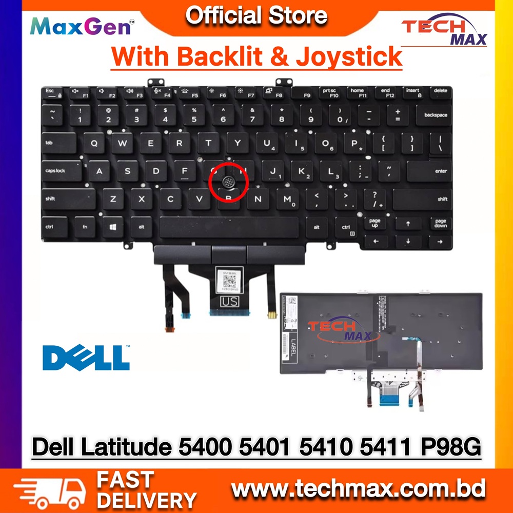 Dell Latitude 5400 5401 5410 5411 7400 7410 Series Laptop Keyboard With Mouse & Backlit 1 Dell Latitude 5400 5410 7410 backlit keyboard with pointer replacement