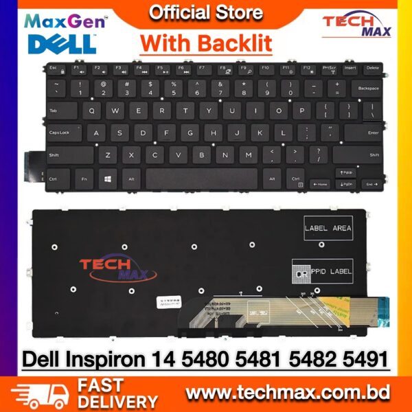 Dell Inspiron 5480 5580 7586 Vostro 5581 backlit laptop keyboard replacement