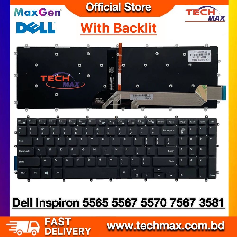 Dell Inspiron 15 5565 5567 5570 3579 3583 3779 5575 5587 7566 7567 7577 7588 5767 5770 5775 7773 7778 7779 Series P66F P75F Laptop Keyboard With Backlit 1 Dell Inspiron 15 5567 5570 5575 7567 7577 7588 laptop keyboard with backlit Bangladesh