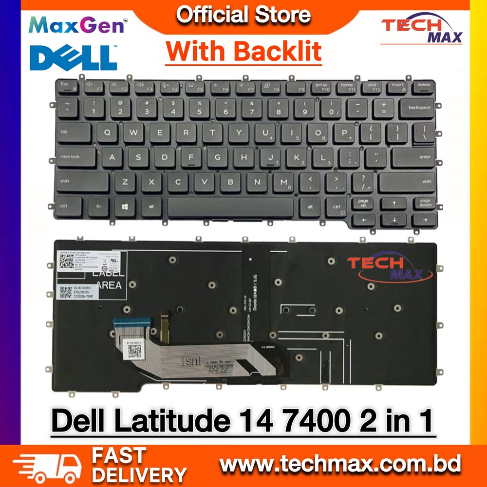 Dell Latitude 7400 2-In-1, 9410 2-In-1 Series Laptop Keyboard With Backlit 1 Dell Latitude 7400 2-in-1 9410 2-in-1 backlit laptop keyboard
