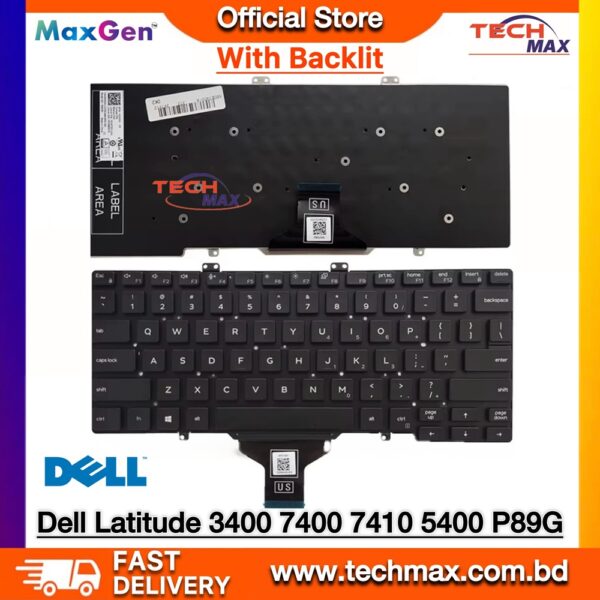 Dell Latitude 14 3400 5400 5411 7410 backlit laptop keyboard